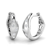 0.2 Ct Diamond Hoop Earrings in 10K/14K gold and platinum with certified lab-grown or natural diamonds