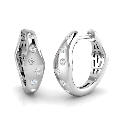 0.2 Ct Diamond Hoop Earrings in 10K/14K gold and platinum with certified lab-grown or natural diamonds