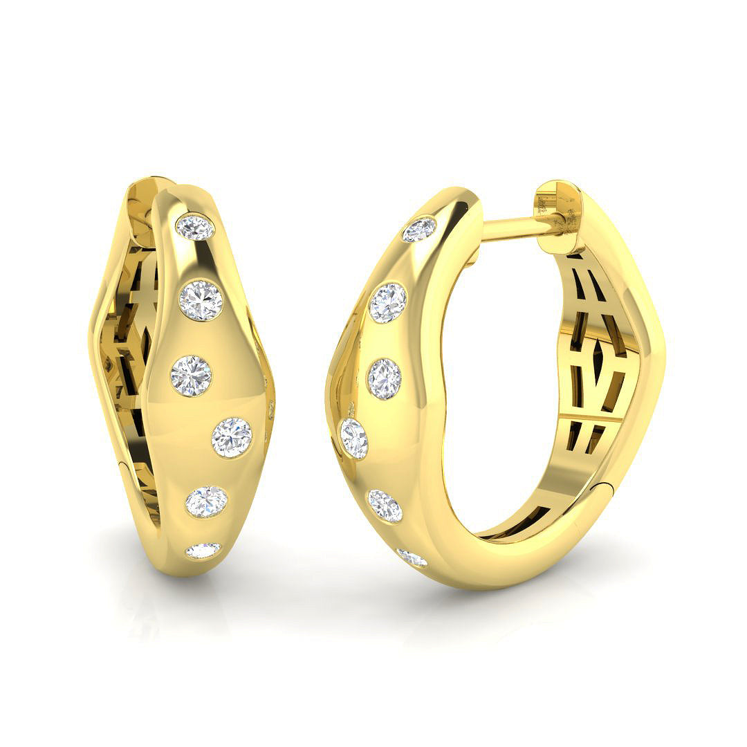 0.2 Ct Diamond Hoop Earrings in 10K/14K gold and platinum with certified lab-grown or natural diamonds