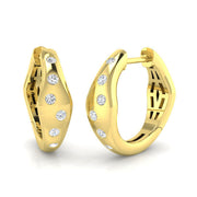0.2 Ct Diamond Hoop Earrings in 10K/14K gold and platinum with certified lab-grown or natural diamonds