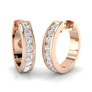 0.5 Ct to 1 Ct Diamond Hoop Earrings in 10K/14K gold and platinum with certified lab-grown or natural diamonds