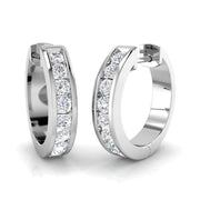0.5 Ct to 1 Ct Diamond Hoop Earrings in 10K/14K gold and platinum with certified lab-grown or natural diamonds