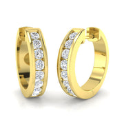 0.5 Ct to 1 Ct Diamond Hoop Earrings in 10K/14K gold and platinum with certified lab-grown or natural diamonds