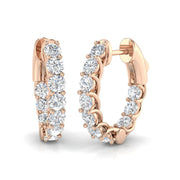 1.5 Ct Diamond Hoop Earrings in 10K/14K gold and platinum with certified lab-grown or natural diamonds