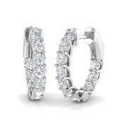 1.5 Ct Diamond Hoop Earrings in 10K/14K gold and platinum with certified lab-grown or natural diamonds