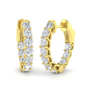 1.5 Ct Diamond Hoop Earrings in 10K/14K gold and platinum with certified lab-grown or natural diamonds