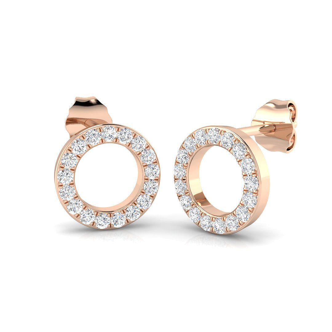 Must-Have 0.33Ct Diamond Open Circle Stud Earrings in in 10K/14K gold and platinum with certified lab-grown or natural diamonds