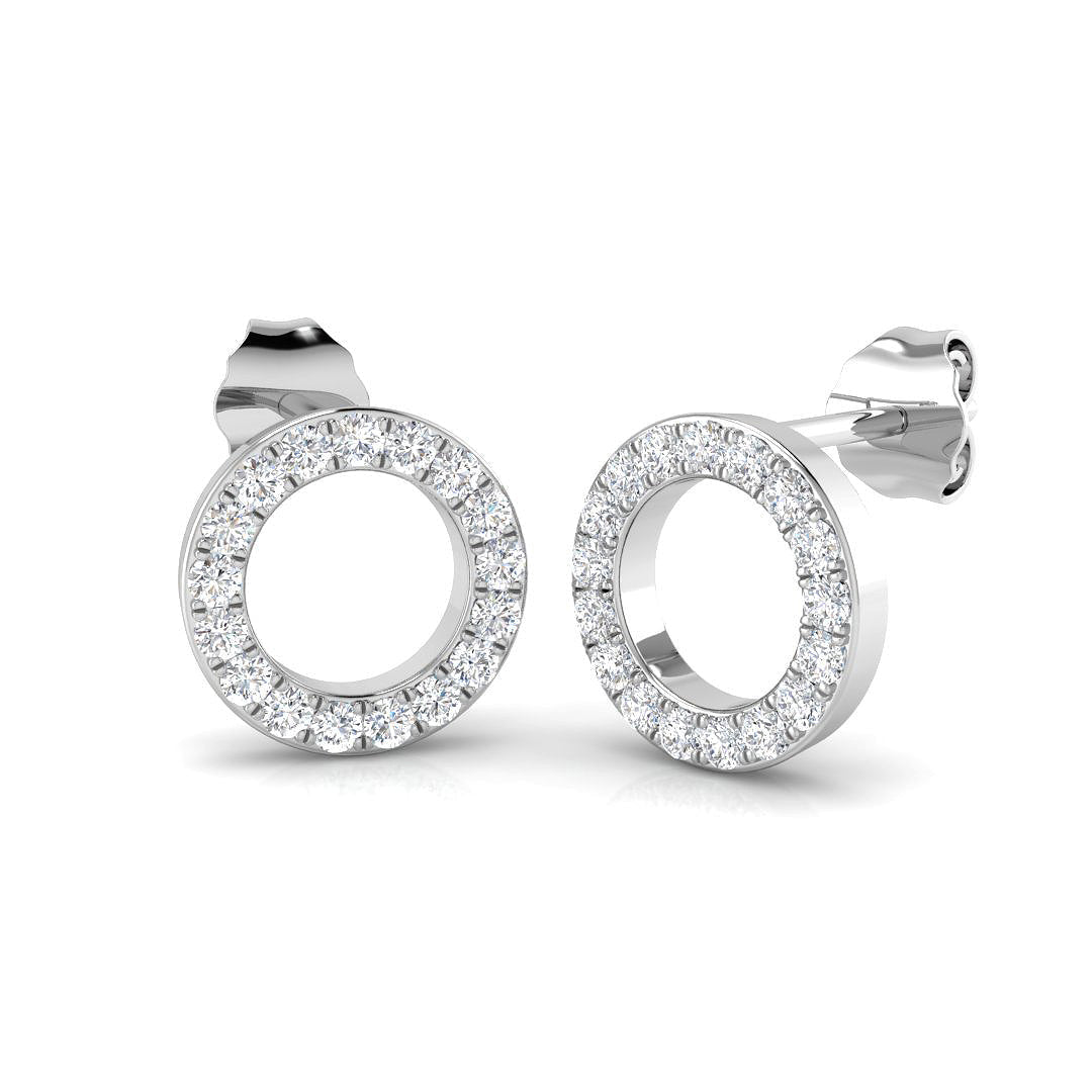 Must-Have 0.33Ct Diamond Open Circle Stud Earrings in in 10K/14K gold and platinum with certified lab-grown or natural diamonds
