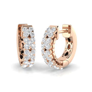 Breathtaking 0.50Ct Diamond Floral Cluster Huggie Hoop Earrings in 10K/14K gold and platinum with certified lab-grown or natural diamonds