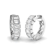0.5 Ct Emerald-Cut Diamond Hoop Earrings in 10K/14K gold and platinum with certified lab-grown or natural diamonds