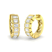 0.5 Ct Emerald-Cut Diamond Hoop Earrings in 10K/14K gold and platinum with certified lab-grown or natural diamonds