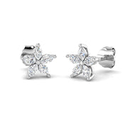 Gorgeous 0.50Ct Diamond Marquise Floral Stud Earrings in in 10K/14K gold and platinum with certified lab-grown or natural diamonds