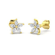 Gorgeous 0.50Ct Diamond Marquise Floral Stud Earrings in in 10K/14K gold and platinum with certified lab-grown or natural diamonds