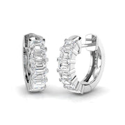 Emerald-Cut 1.75 Ct Diamond Hoop Earrings in 10K/14K gold and platinum with certified lab-grown or natural diamonds