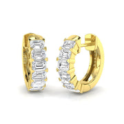 Emerald-Cut 1.75 Ct Diamond Hoop Earrings in 10K/14K gold and platinum with certified lab-grown or natural diamonds
