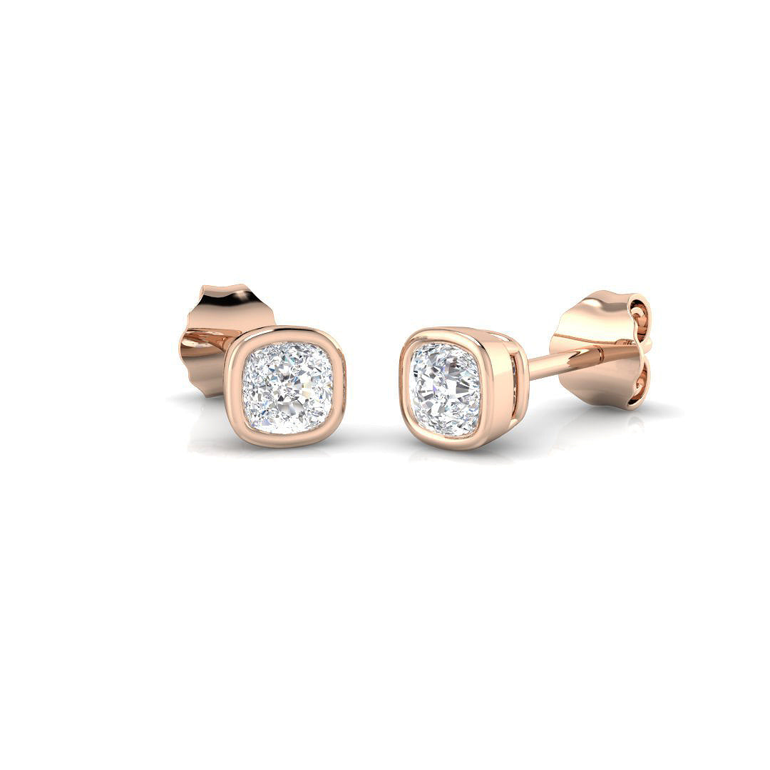 Stud Earrings with Lab Grown Round Cut Diamond - 2.00ct in 10K/14K gold and platinum with certified lab-grown or natural diamonds