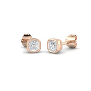 Stud Earrings with Lab Grown Round Cut Diamond - 2.00ct in 10K/14K gold and platinum with certified lab-grown or natural diamonds