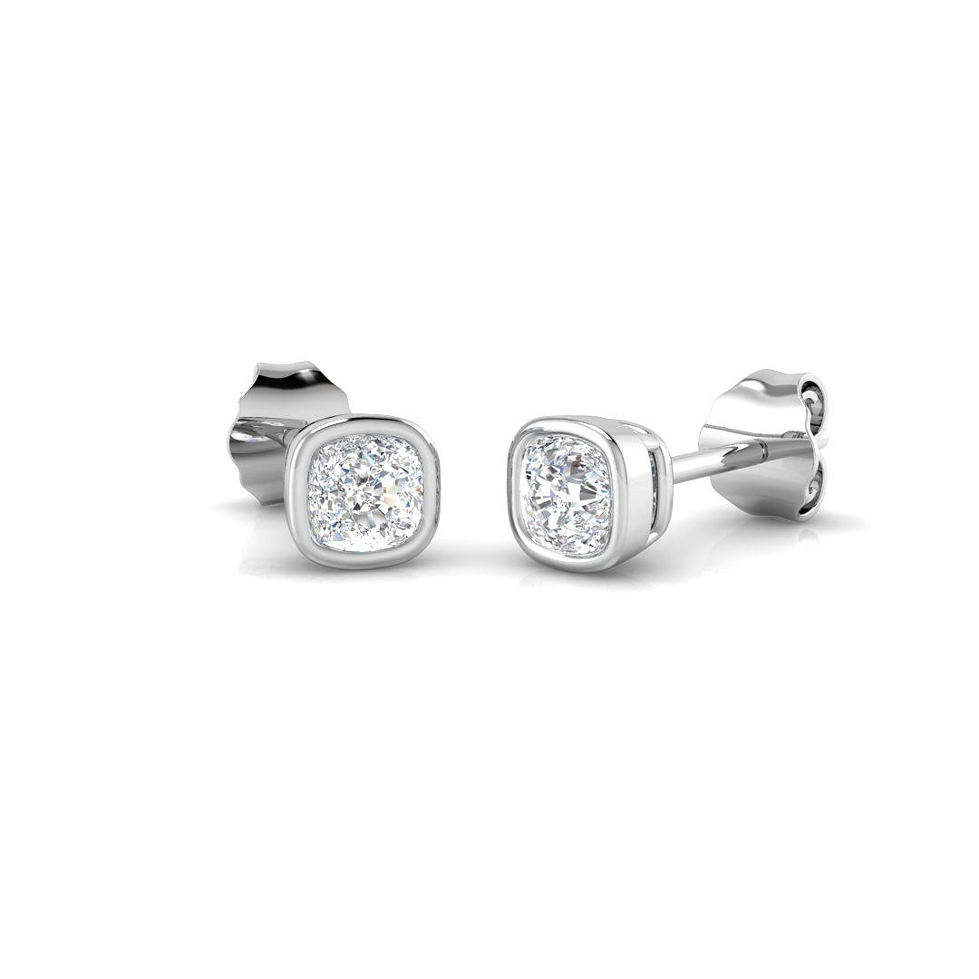 Stud Earrings with Lab Grown Round Cut Diamond - 2.00ct in 10K/14K gold and platinum with certified lab-grown or natural diamonds