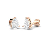 Stud Earrings with Lab Grown Pear Cut Diamond - 1.50ct in 10K/14K gold and platinum with certified lab-grown or natural diamonds