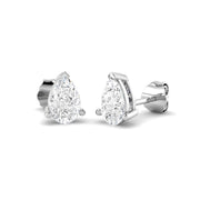 Stud Earrings with Lab Grown Pear Cut Diamond - 1.50ct in 10K/14K gold and platinum with certified lab-grown or natural diamonds