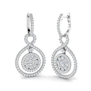 Peony Luxury Gold Drop & Trilogy Diamond Earrings - 2.5ct Elegant Jewelry in 10K/14K gold and platinum with certified lab-grown or natural diamonds