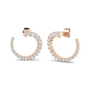 0.5 Ct Round Diamond Huggie Earrings in 10K/14K gold and platinum with certified lab-grown or natural diamonds