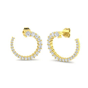 0.5 Ct Round Diamond Huggie Earrings in 10K/14K gold and platinum with certified lab-grown or natural diamonds