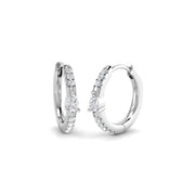 Pear & Round Diamond Hoop Earrings 0.2 in 10K/14K gold and platinum with certified lab-grown or natural diamonds