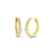 Pear & Round Diamond Hoop Earrings 0.2 in 10K/14K gold and platinum with certified lab-grown or natural diamonds