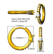 Pear & Round Diamond Hoop Earrings 0.2 in 10K/14K gold and platinum with certified lab-grown or natural diamonds