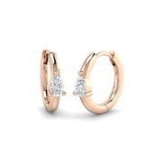 0.25 Ct Pear Diamond Hoop Earrings in 10K/14K gold and platinum with certified lab-grown or natural diamonds