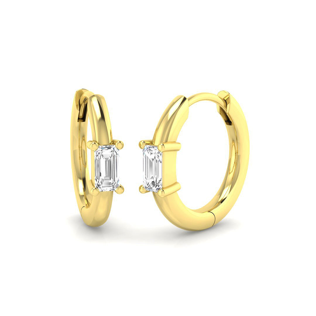0.25 Ct Gold Hoop Earrings in 10K/14K gold and platinum with certified lab-grown or natural diamonds