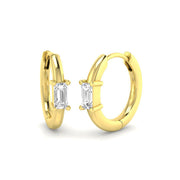 0.25 Ct Gold Hoop Earrings in 10K/14K gold and platinum with certified lab-grown or natural diamonds