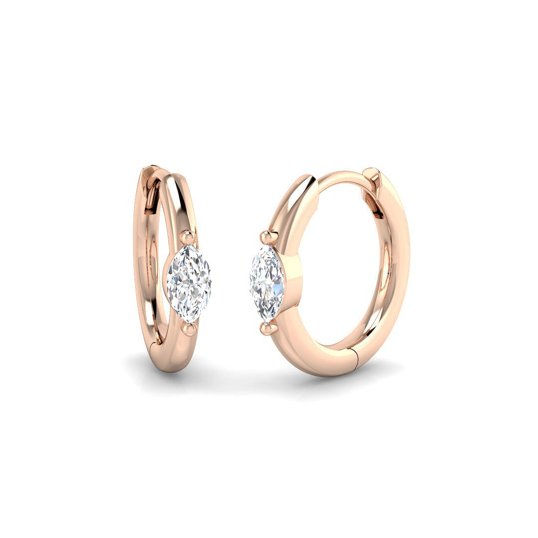 0.25 Ct Gold Hoop Earrings in 10K/14K gold and platinum with certified lab-grown or natural diamonds