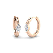0.25 Ct Gold Hoop Earrings in 10K/14K gold and platinum with certified lab-grown or natural diamonds