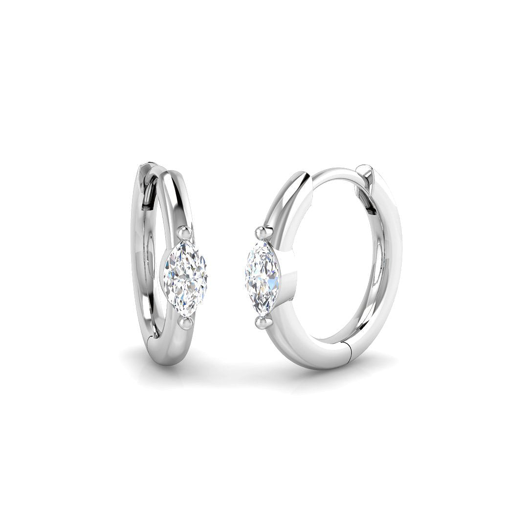 0.25 Ct Gold Hoop Earrings in 10K/14K gold and platinum with certified lab-grown or natural diamonds