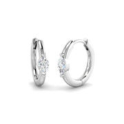 0.25 Ct Gold Hoop Earrings in 10K/14K gold and platinum with certified lab-grown or natural diamonds
