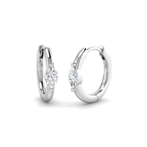 0.25 Ct Gold Hoop Earrings in 10K/14K gold and platinum with certified lab-grown or natural diamonds
