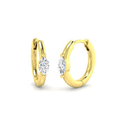 0.25 Ct Gold Hoop Earrings in 10K/14K gold and platinum with certified lab-grown or natural diamonds