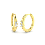 0.1 Ct Gold Hoop Earrings in 10K/14K gold and platinum with certified lab-grown or natural diamonds