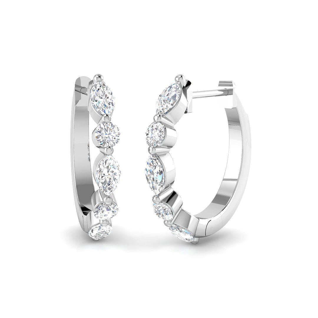 0.5 Ct Gold Hoop Earrings in 10K/14K gold and platinum with certified lab-grown or natural diamonds