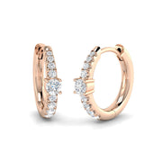 0.25 Ct Gold Hoop Earrings in 10K/14K gold and platinum with certified lab-grown or natural diamonds