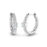 0.25 Ct Gold Hoop Earrings in 10K/14K gold and platinum with certified lab-grown or natural diamonds