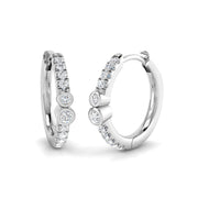 0.20 Ct Gold Diamond Hoop Earrings in 10K/14K gold and platinum with certified lab-grown or natural diamonds