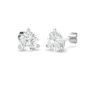 Stud Earrings with Lab Grown Round Cut Diamond - 3.00ct in 10K/14K gold and platinum with certified lab-grown or natural diamonds