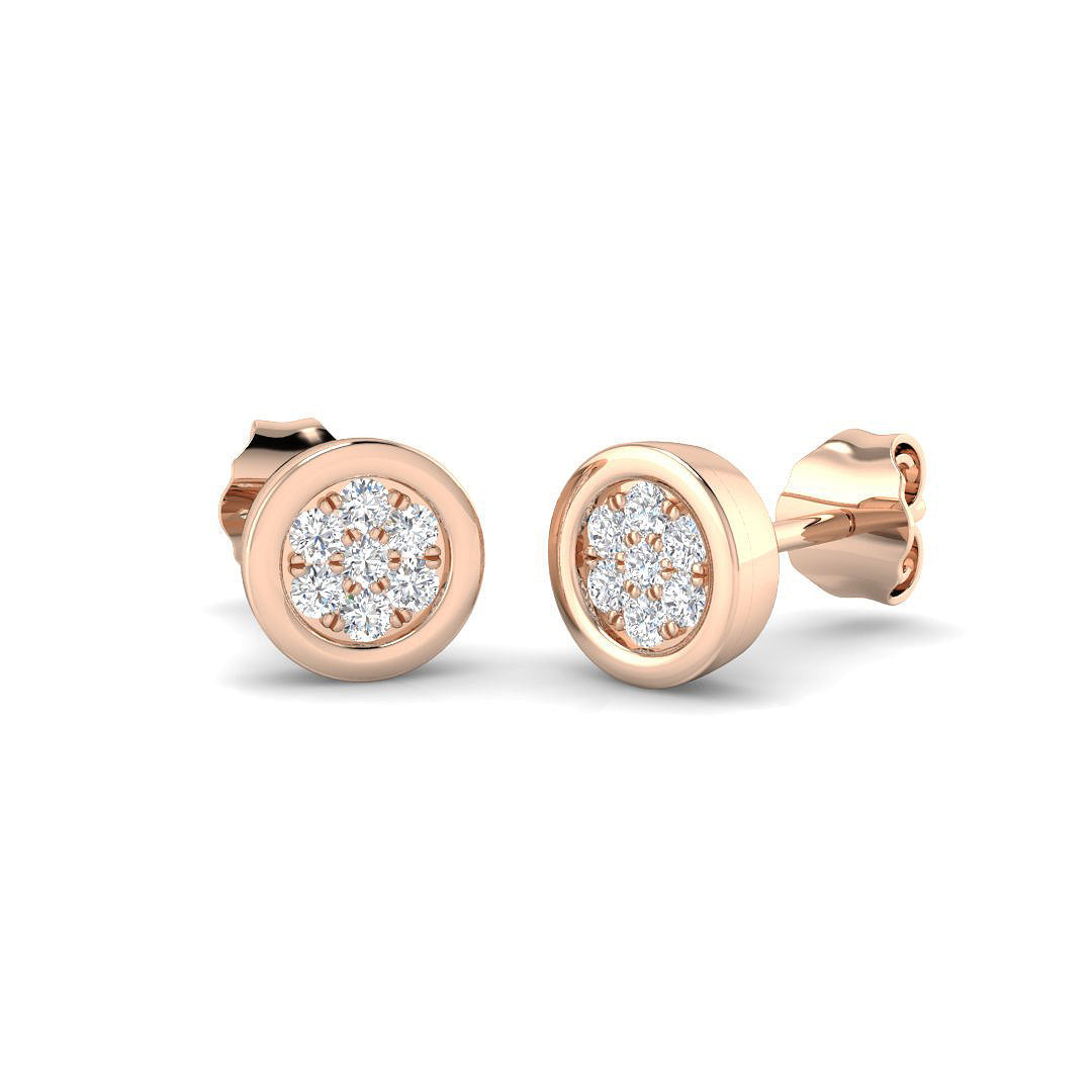 0.15Ct Round Diamond Stud Earrings in 10K/14K gold and platinum with certified lab-grown or natural diamonds