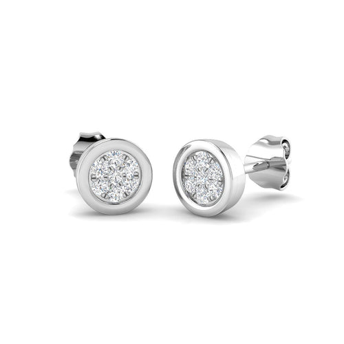 0.15Ct Round Diamond Stud Earrings in 10K/14K gold and platinum with certified lab-grown or natural diamonds