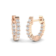 0.25 Ct Hoop Earrings in 10K/14K gold and platinum with certified lab-grown or natural diamonds