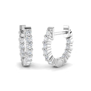 0.25 Ct Hoop Earrings in 10K/14K gold and platinum with certified lab-grown or natural diamonds