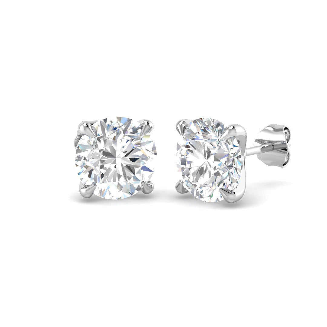 Stud Earrings with Round Brilliant Diamonds - 4ct to 8ct in 10K/14K gold and platinum with certified lab-grown or natural diamonds